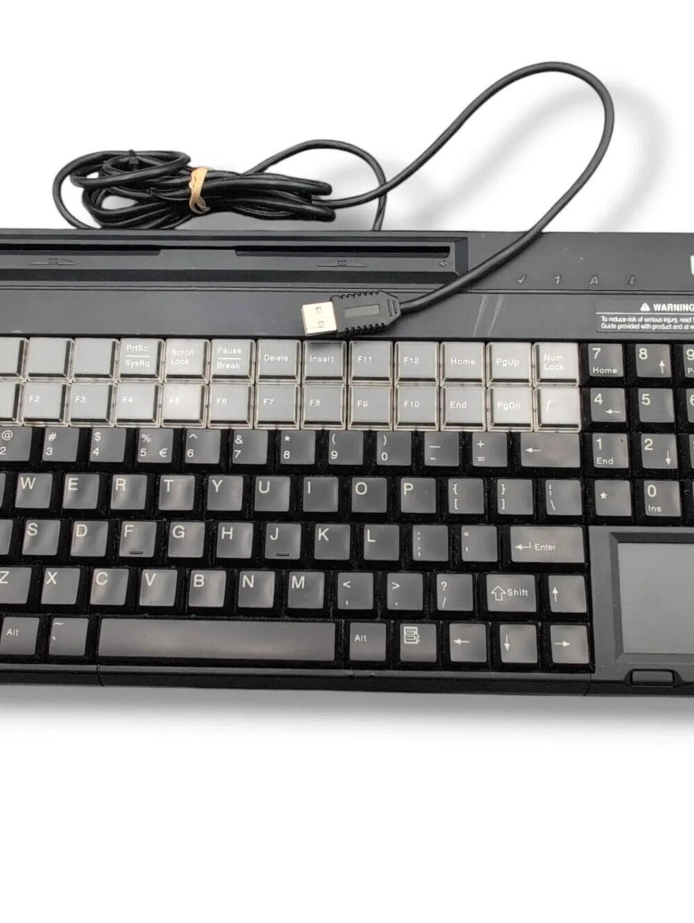 HP SPOS G86-62411EU USB POS Keyboard W Touchpad Card Reader Black Wired QWERTY